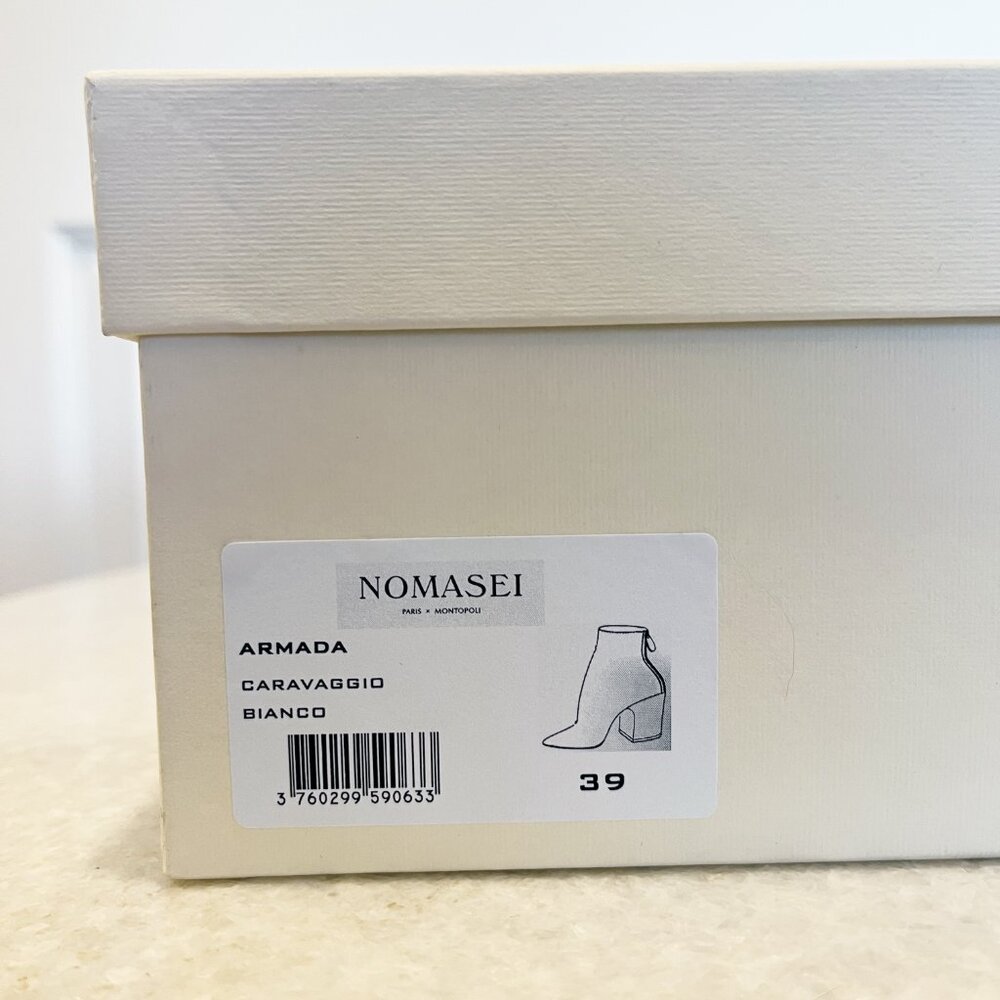 Nomasei Armada Ankle Boots in White Calfskin Leather, EU 39, NIB - Picture 12 of 16